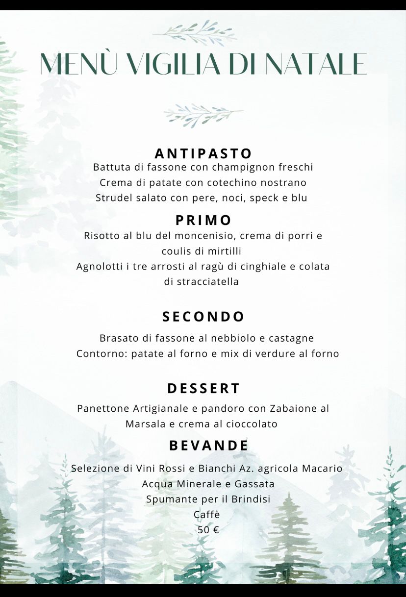 Menù Vigilia di Natale